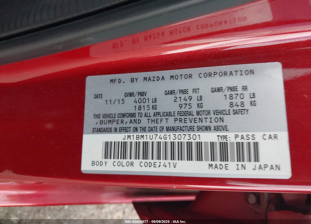 2016 MAZDA 3 I SPORT VIN: JM1BM1U74G1307301