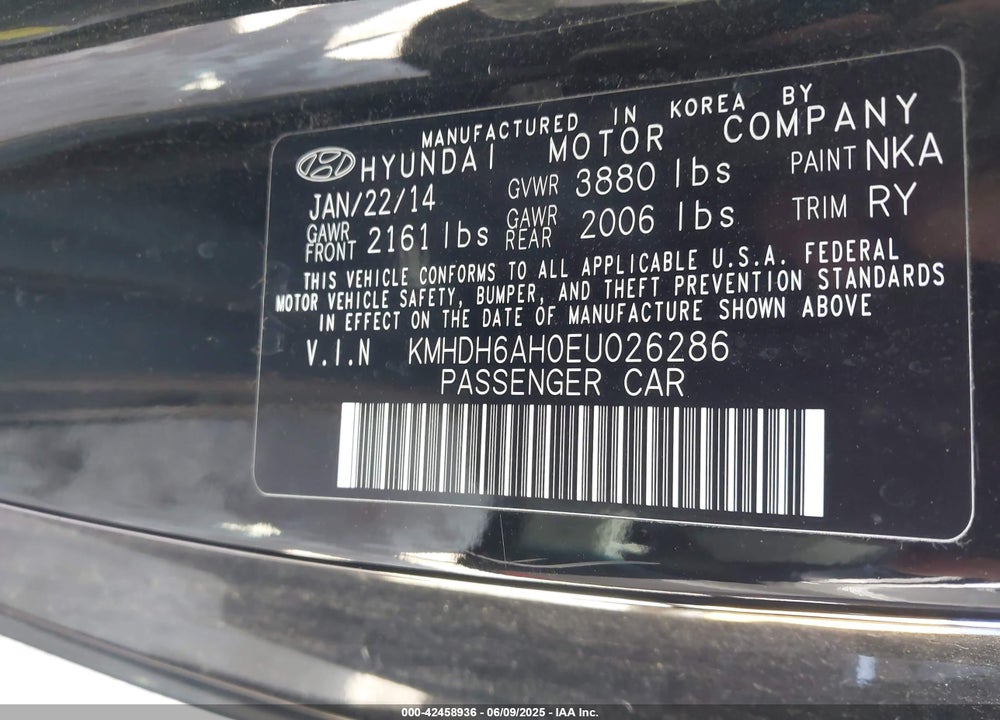 2014 HYUNDAI ELANTRA VIN: KMHDH6AH0EU026286