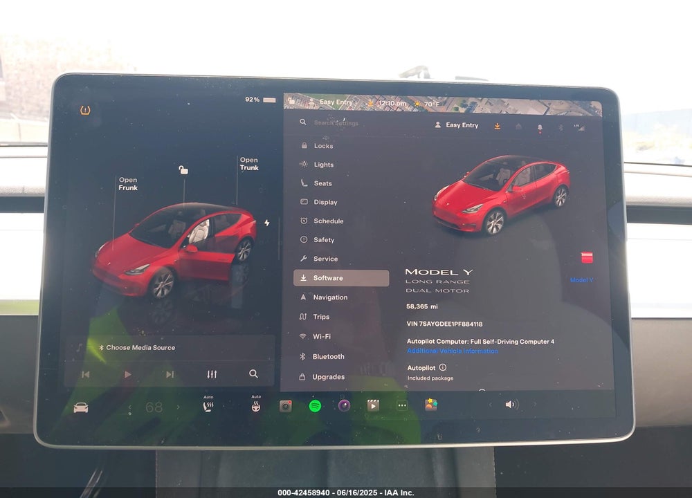 2023 TESLA MODEL Y VIN: 7SAYGDEE1PF884118