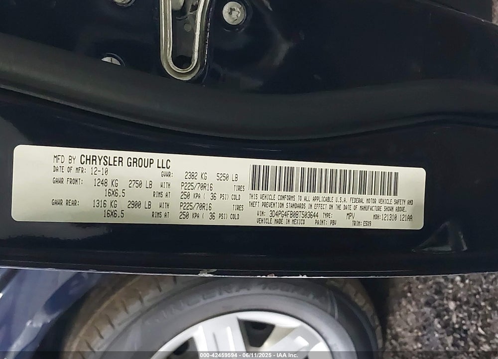2011 DODGE JOURNEY EXPRESS VIN: 3D4PG4FB0BT503644