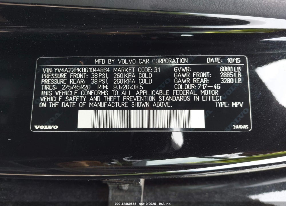 2016 VOLVO XC90 T6 MOMENTUM VIN: YV4A22PK8G1044864