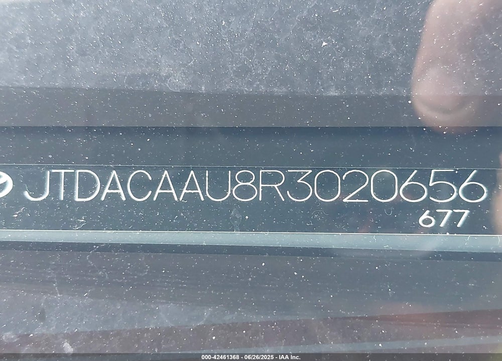 2024 TOYOTA PRIUS VIN: JTDACAAU8R3020656