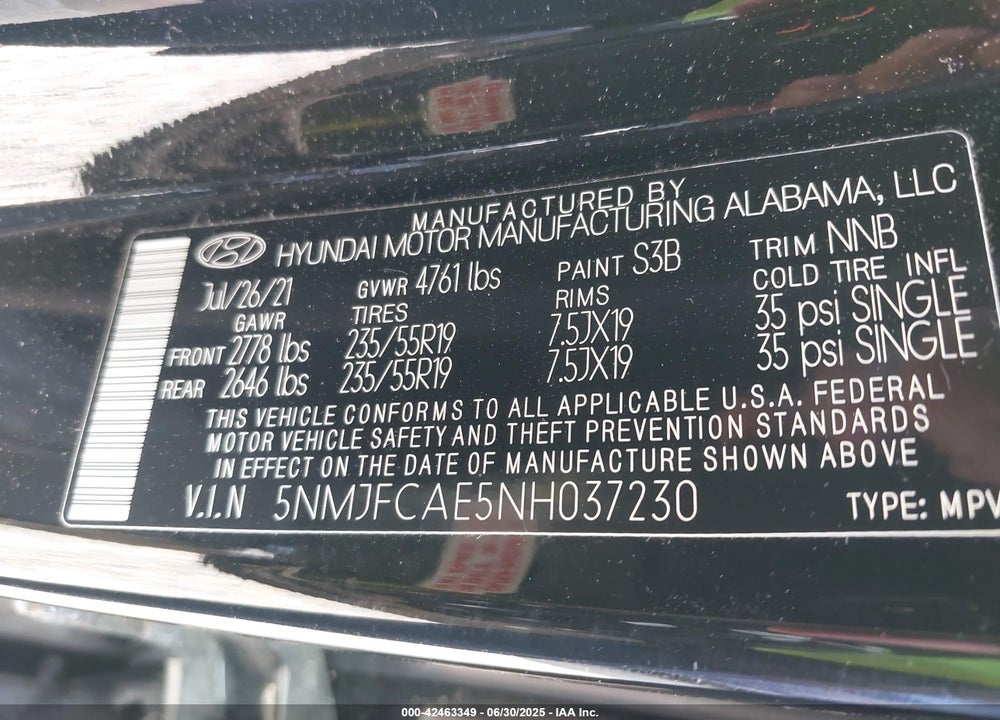 2022 HYUNDAI TUCSON VIN: 5NMJFCAE5NH037230
