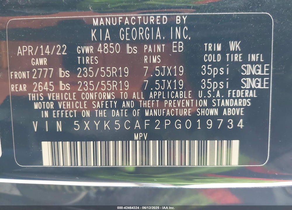 2023 KIA SPORTAGE SX PRESTIGE VIN: 5XYK5CAF2PG019734