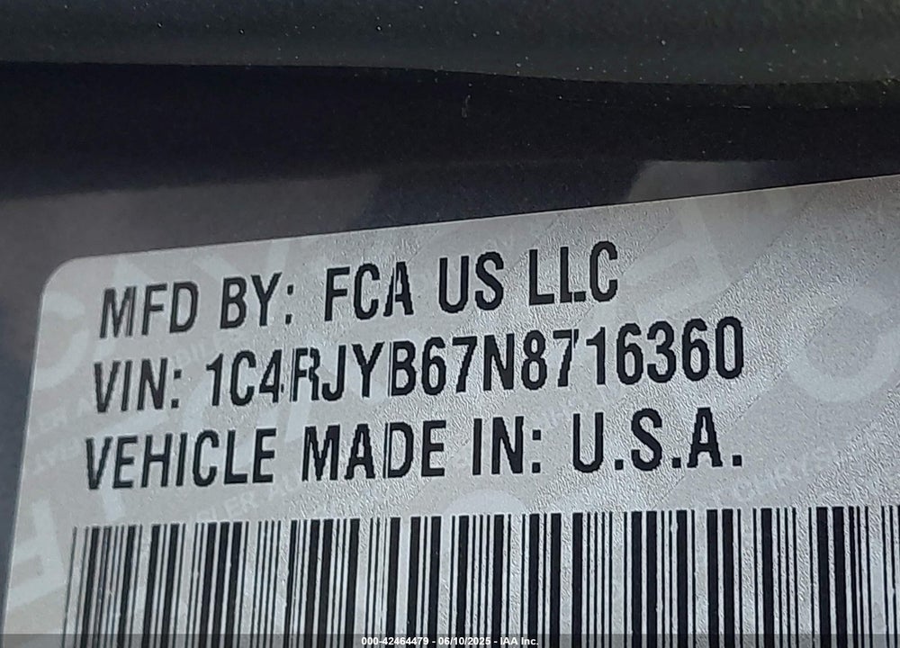 2022 JEEP GRAND CHEROKEE VIN: 1C4RJYB67N8716360