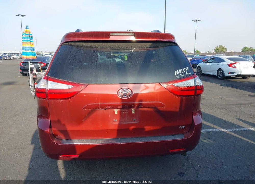 2016 TOYOTA SIENNA LE 8 PASSENGER VIN: 5TDKK3DC8GS713020