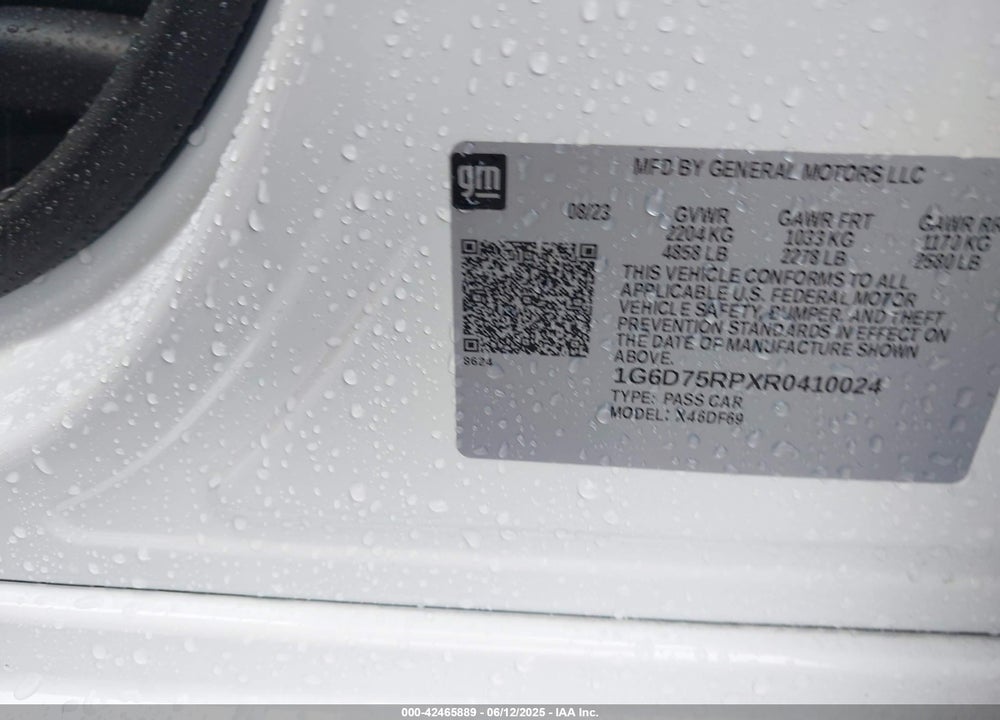 2024 CADILLAC CT4 VIN: 1G6D75RPXR0410024