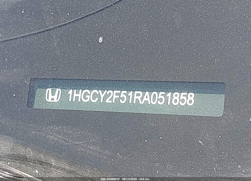 2024 HONDA ACCORD VIN: 1HGCY2F51RA051858