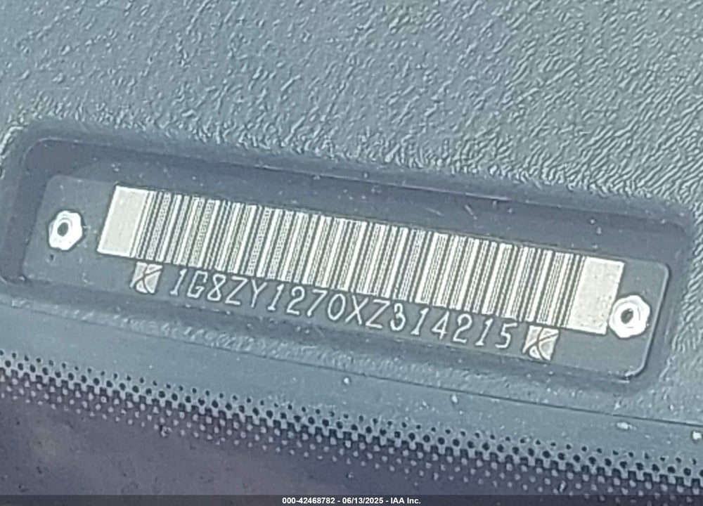 1999 SATURN SC2 VIN: 1G8ZY1270XZ314215