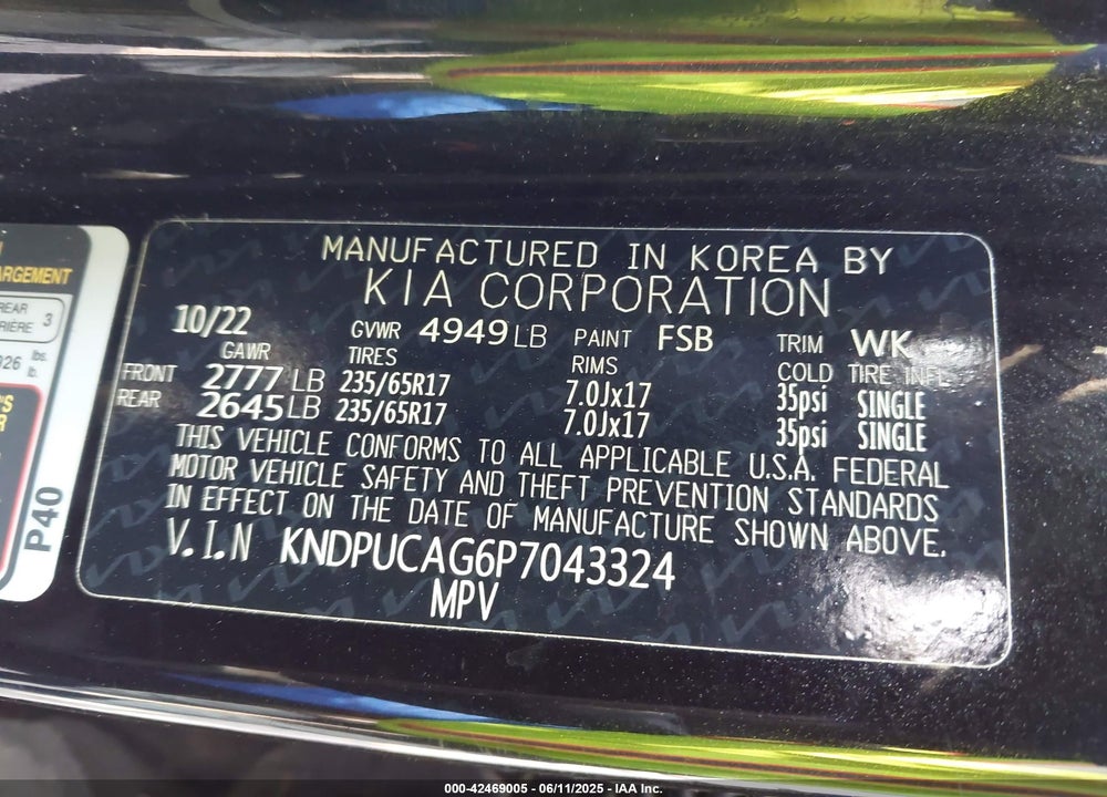 2023 KIA SPORTAGE HYBRID VIN: KNDPUCAG6P7043324