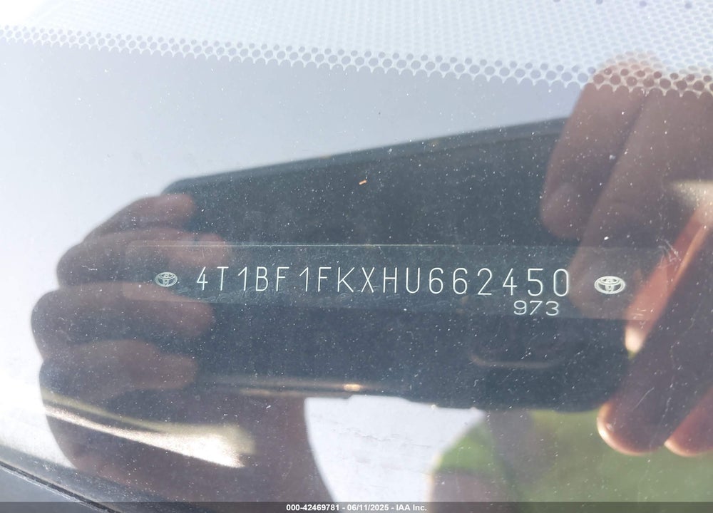 2017 TOYOTA CAMRY VIN: 4T1BF1FKXHU662450