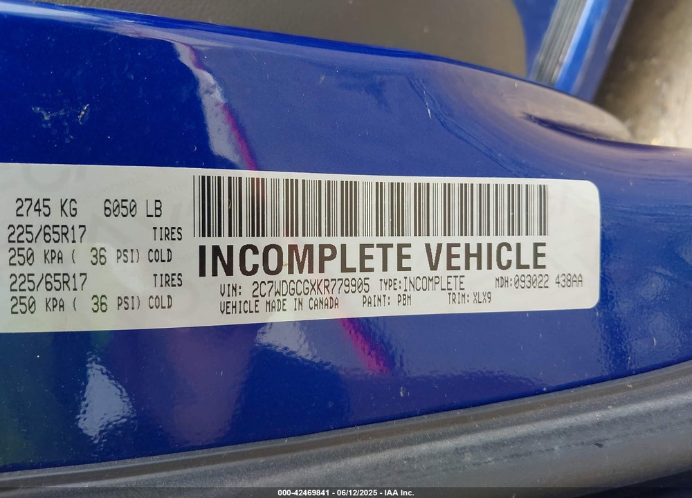 2019 DODGE GRAND CARAVAN SXT VIN: 2C7WDGCGXKR779905