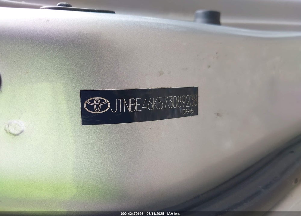 2007 TOYOTA CAMRY VIN: JTNBE46K573089238