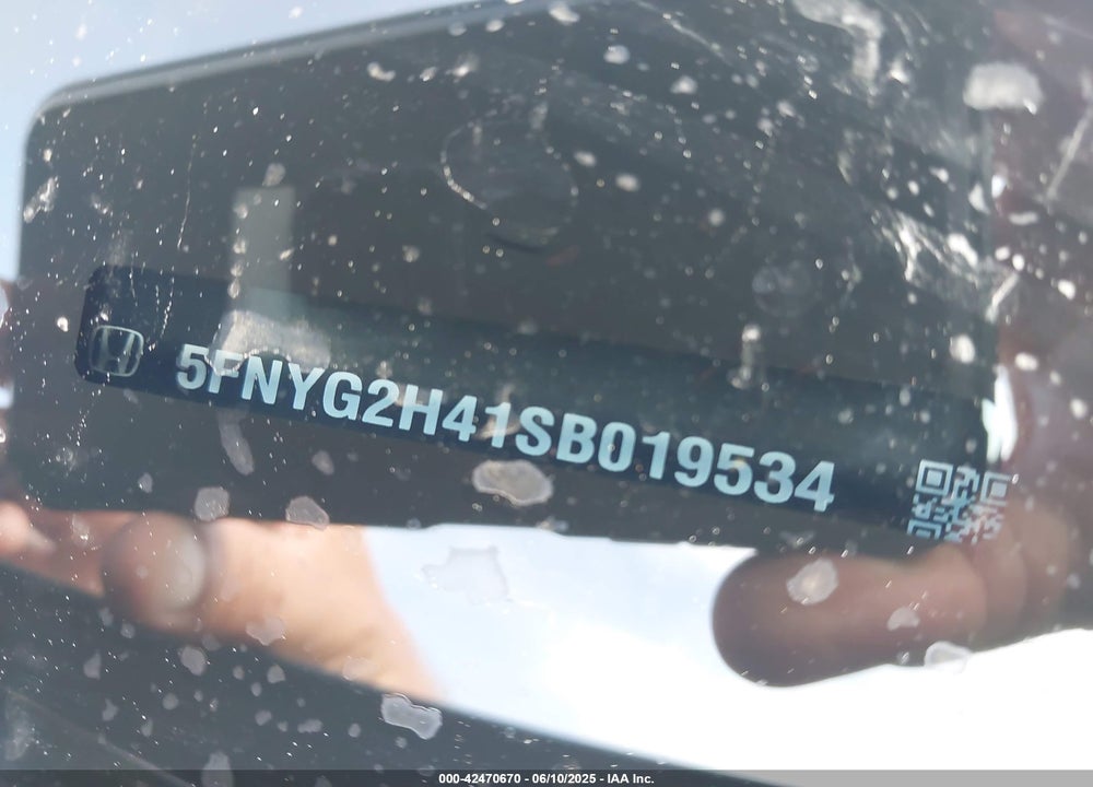 2025 HONDA PILOT EX-L VIN: 5FNYG2H41SB019534