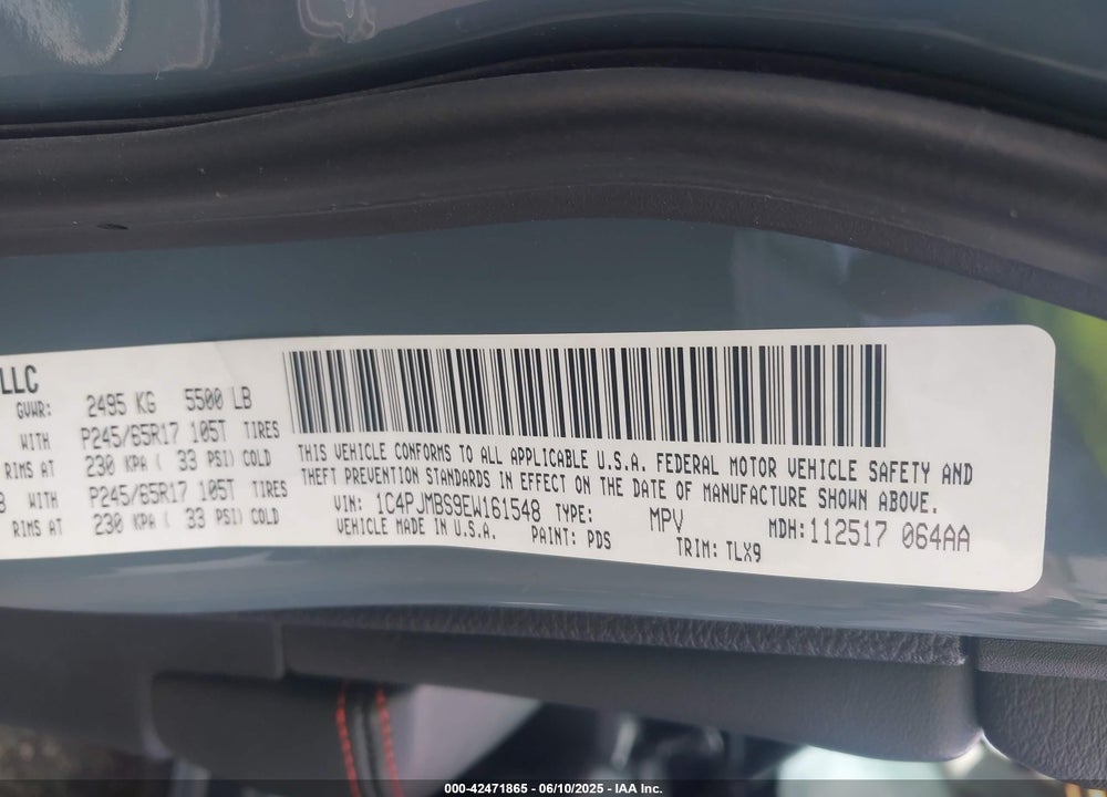 2014 JEEP CHEROKEE VIN: 1C4PJMBS9EW161548