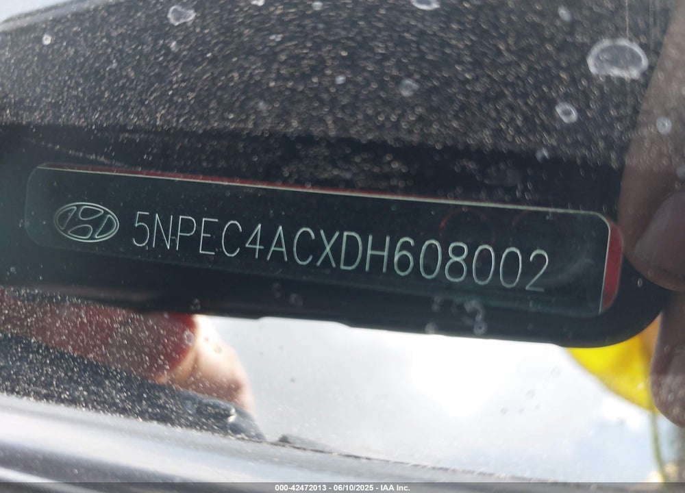 2013 HYUNDAI SONATA VIN: 5NPEC4ACXDH608002
