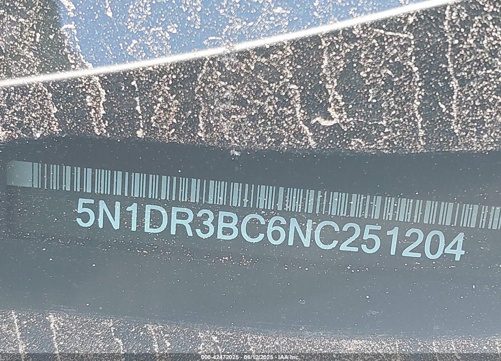 2022 NISSAN PATHFINDER VIN: 5N1DR3BC6NC251204