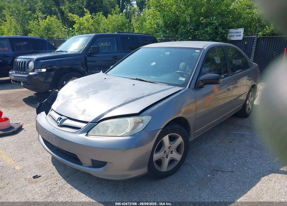 2005 HONDA CIVIC LX VIN: 2HGES16615H616229