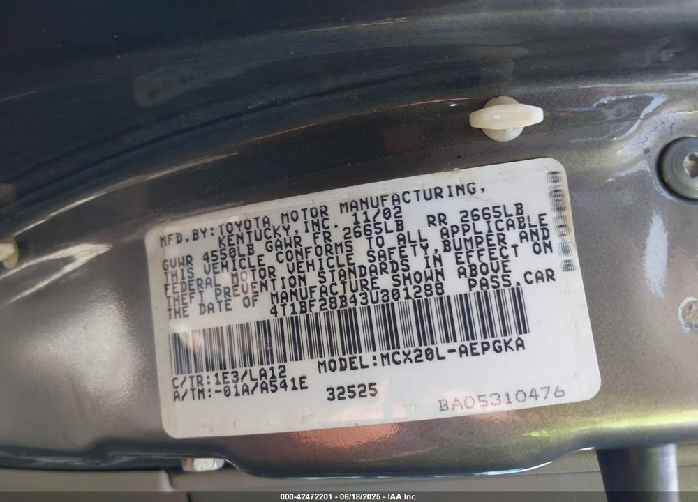 2003 TOYOTA AVALON XLS VIN: 4T1BF28B43U301288