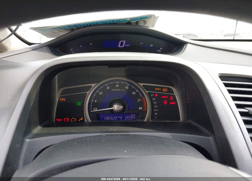 2009 HONDA CIVIC VIN: 1HGFA16549L000807