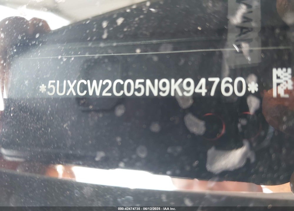 2022 BMW X7 XDRIVE40I VIN: 5UXCW2C05N9K94760