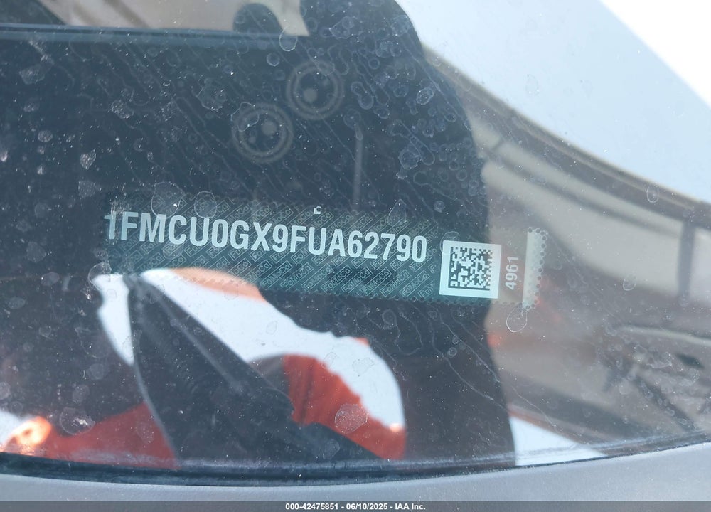 2015 FORD ESCAPE SE VIN: 1FMCU0GX9FUA62790