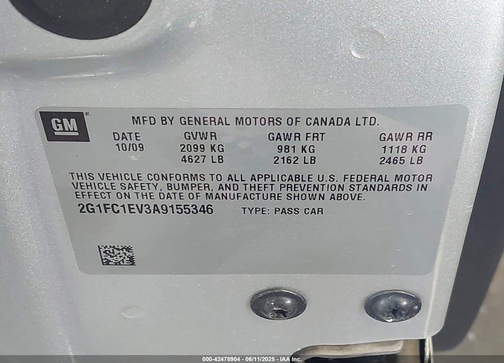 2010 CHEVROLET CAMARO 2LT VIN: 2G1FC1EV3A9155346