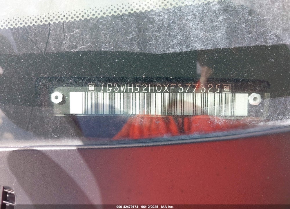 1999 OLDSMOBILE INTRIGUE GX VIN: 1G3WH52H0XF377325