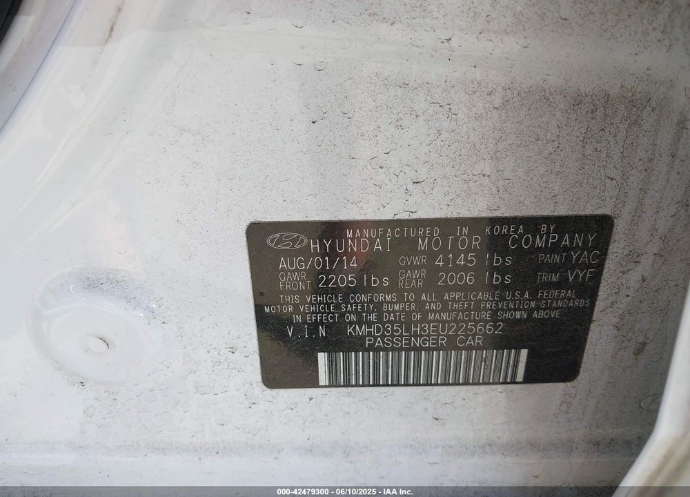 2014 HYUNDAI ELANTRA GT VIN: KMHD35LH3EU225662