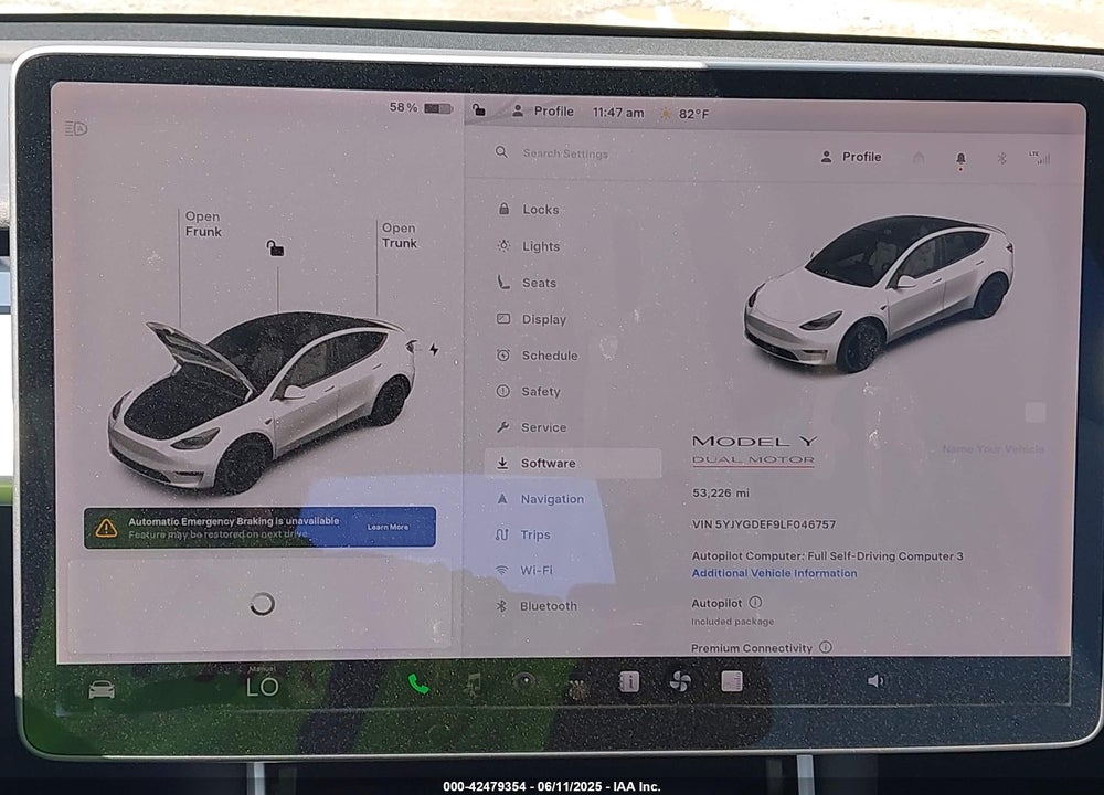 2020 TESLA MODEL Y VIN: 5YJYGDEF9LF046757