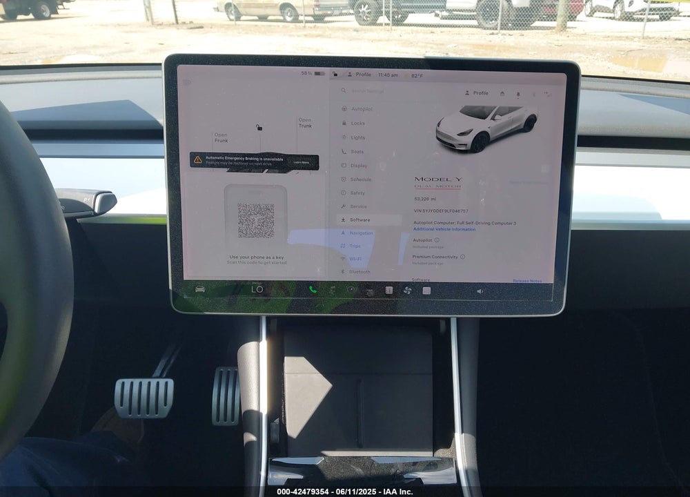 2020 TESLA MODEL Y VIN: 5YJYGDEF9LF046757
