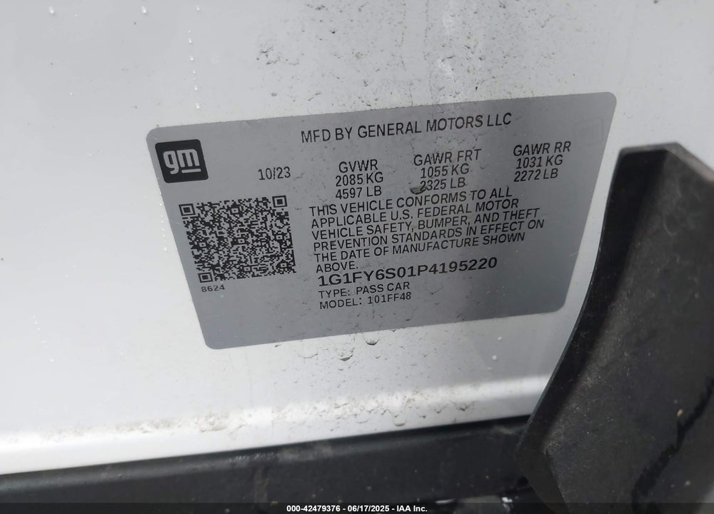 2023 CHEVROLET BOLT EUV VIN: 1G1FY6S01P4195220
