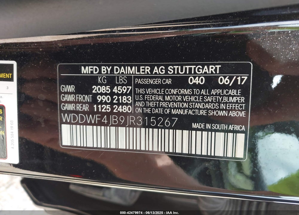 2018 MERCEDES-BENZ C 300 VIN: WDDWF4JB9JR315267
