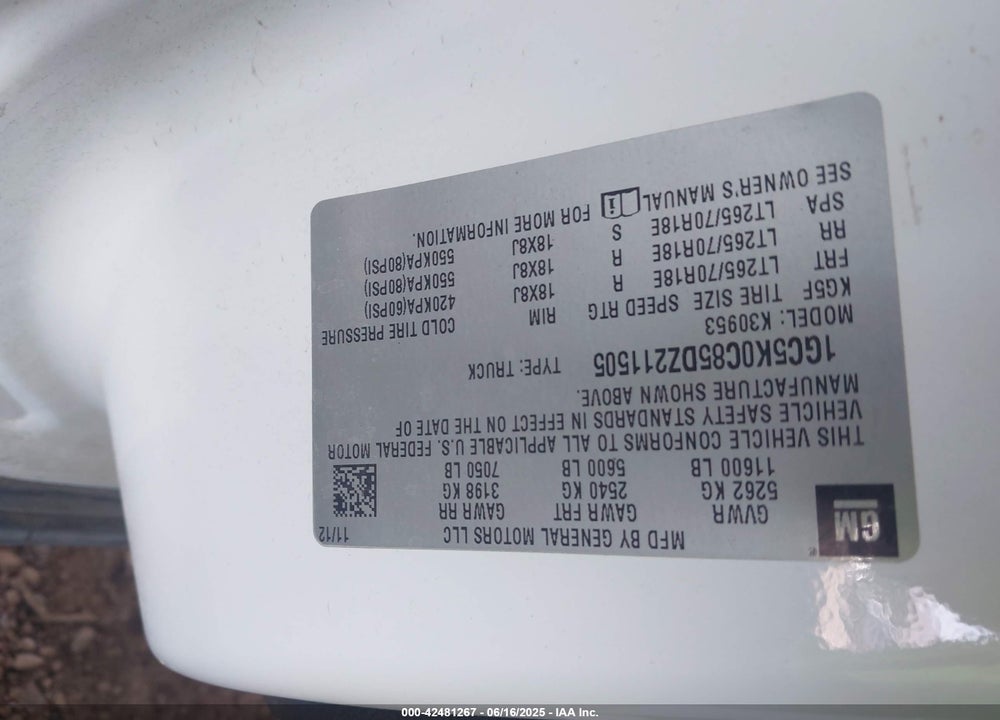2013 CHEVROLET SILVERADO 3500HD LT VIN: 1GC5K0C85DZ211505