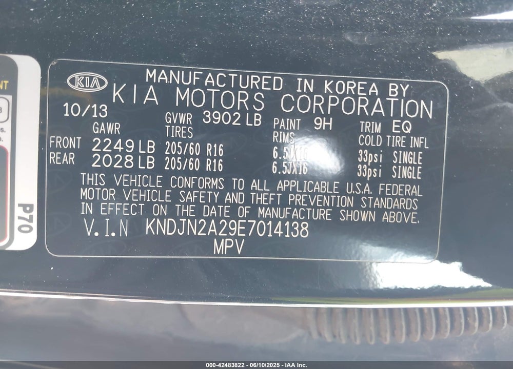 2014 KIA SOUL VIN: KNDJN2A29E7014138