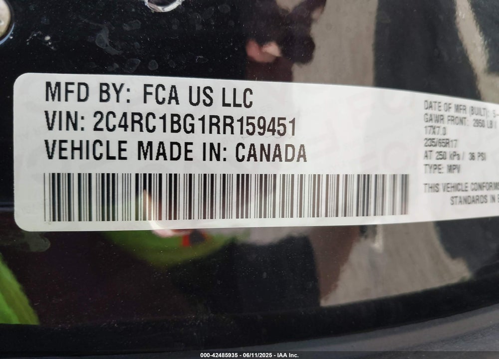 2024 CHRYSLER PACIFICA TOURING L VIN: 2C4RC1BG1RR159451