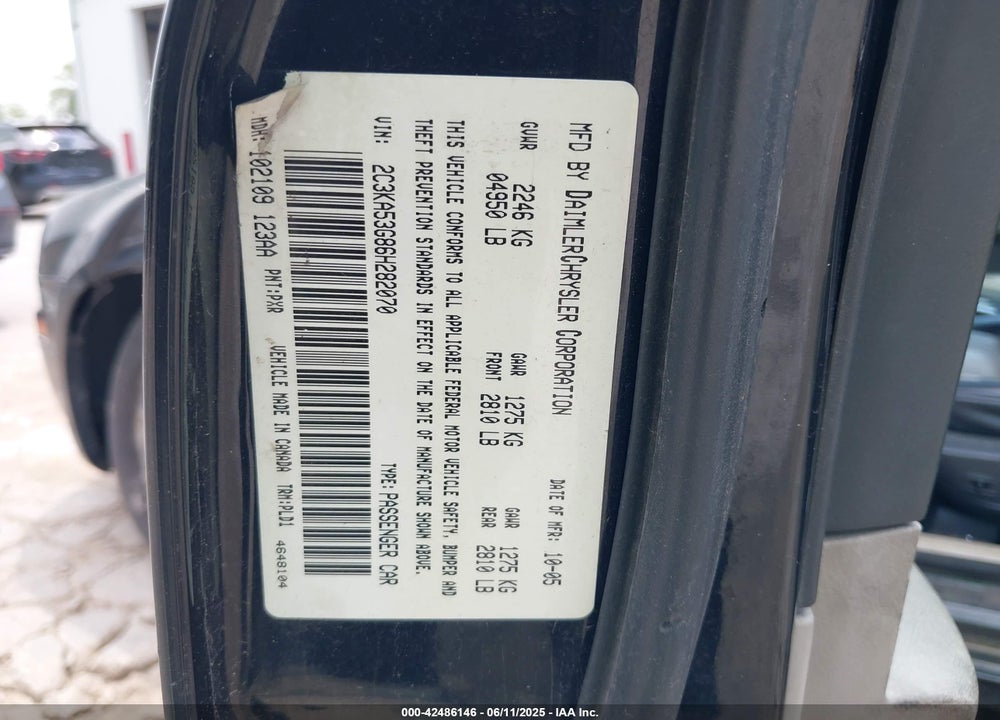 2006 CHRYSLER 300 VIN: 2C3KA53G86H282070