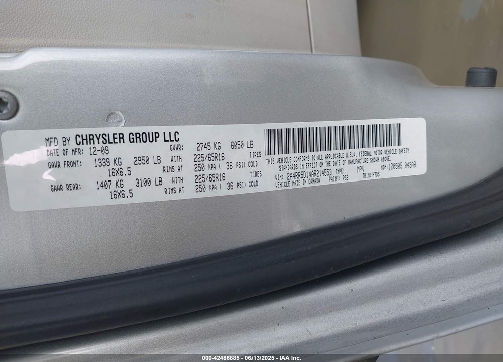 2010 CHRYSLER TOWN & COUNTRY TOURING VIN: 2A4RR5D14AR214553