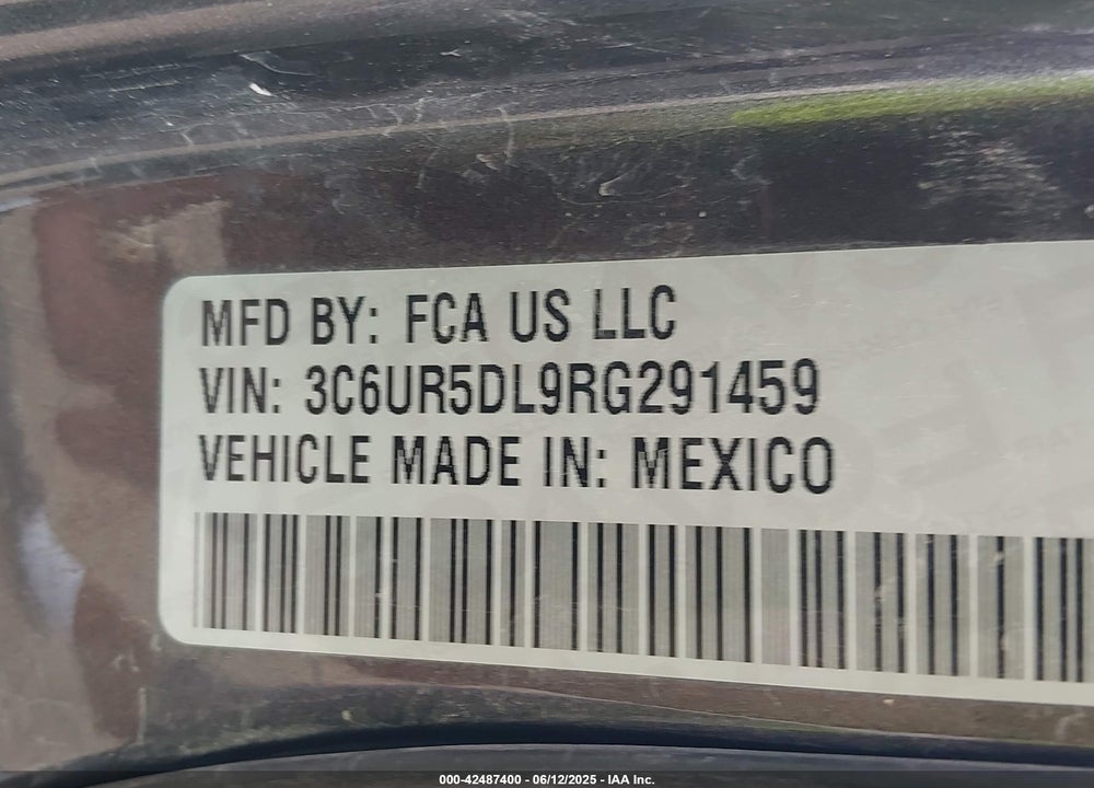 2024 RAM 2500 BIG HORN 4X4 6'4 BOX VIN: 3C6UR5DL9RG291459