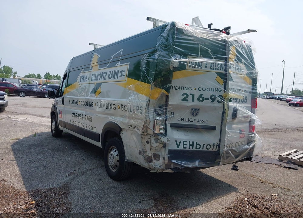 2022 RAM PROMASTER 3500 CARGO VAN HIGH ROOF 159 WB EXT VIN: 3C6MRVJG8NE101096