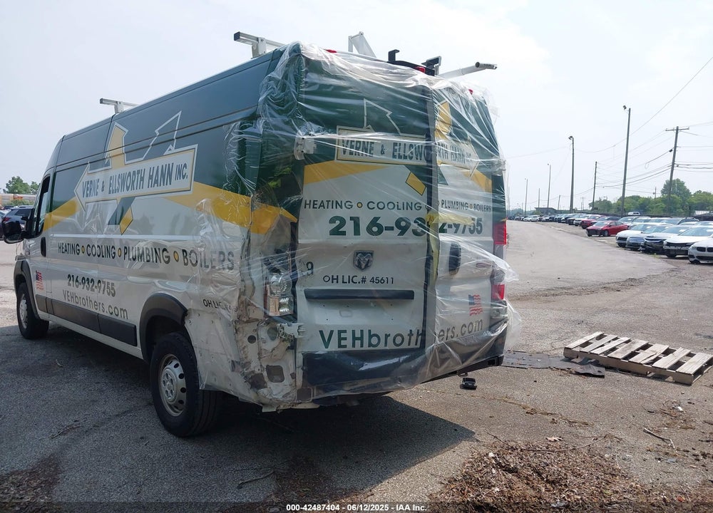 2022 RAM PROMASTER 3500 CARGO VAN HIGH ROOF 159 WB EXT VIN: 3C6MRVJG8NE101096