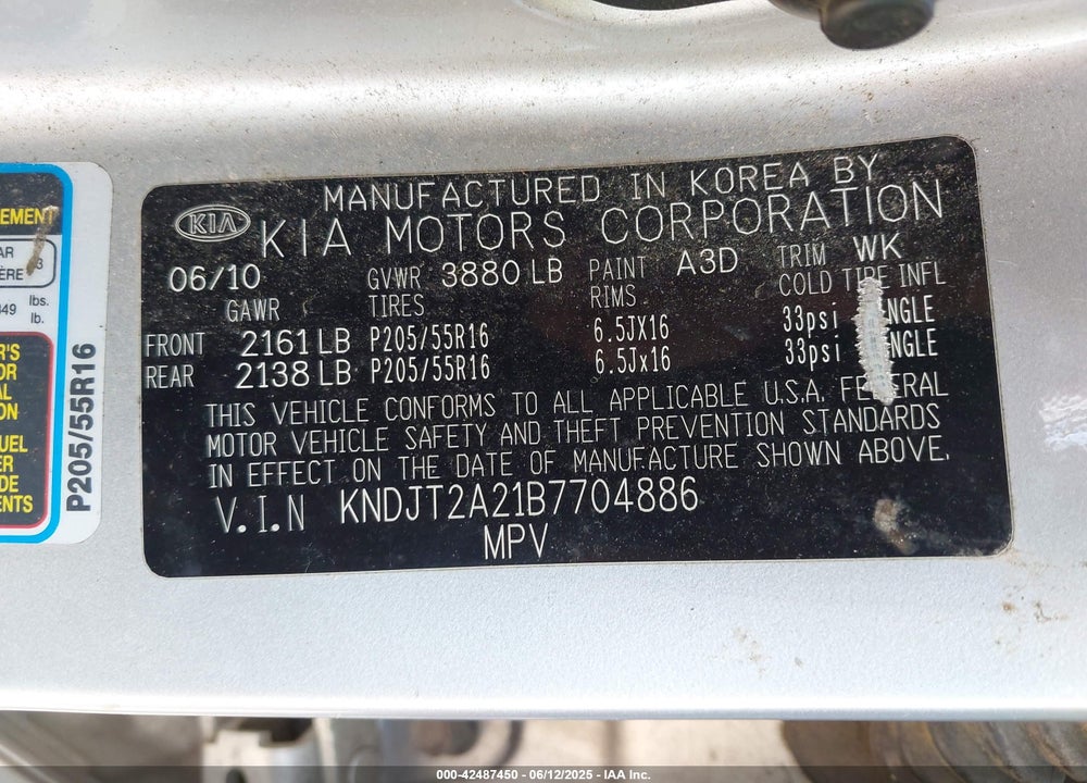 2011 KIA SOUL VIN: KNDJT2A21B7704886