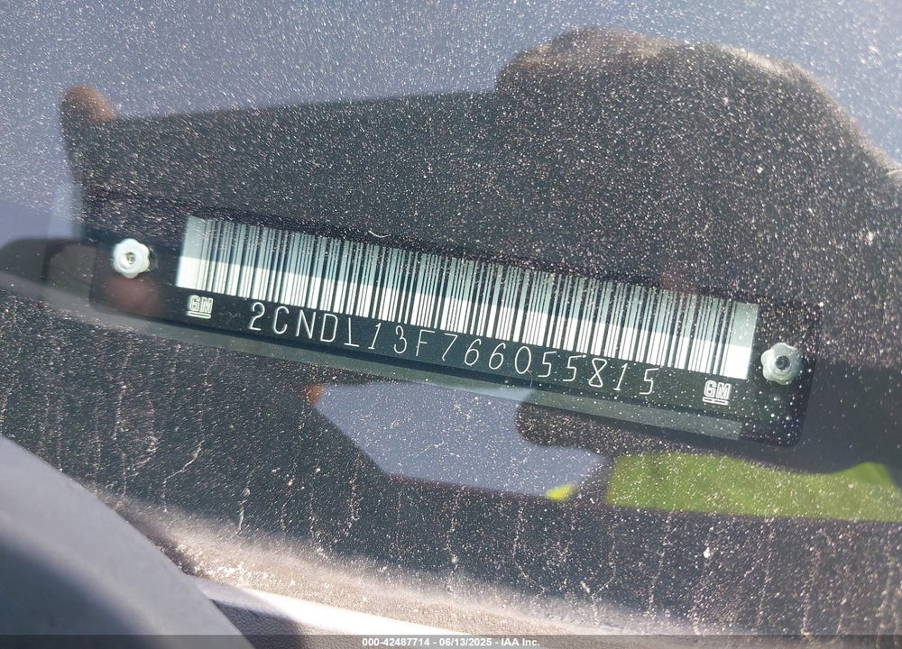 2006 CHEVROLET EQUINOX VIN: 2CNDL13F766055815