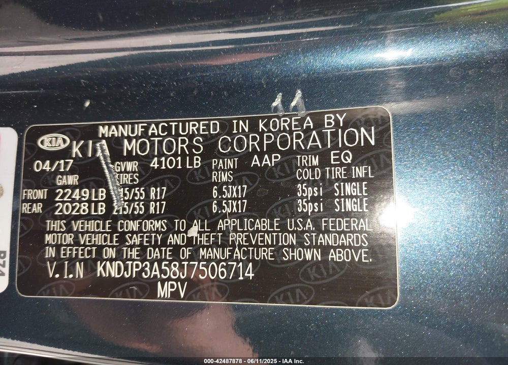 2018 KIA SOUL VIN: KNDJP3A58J7506714