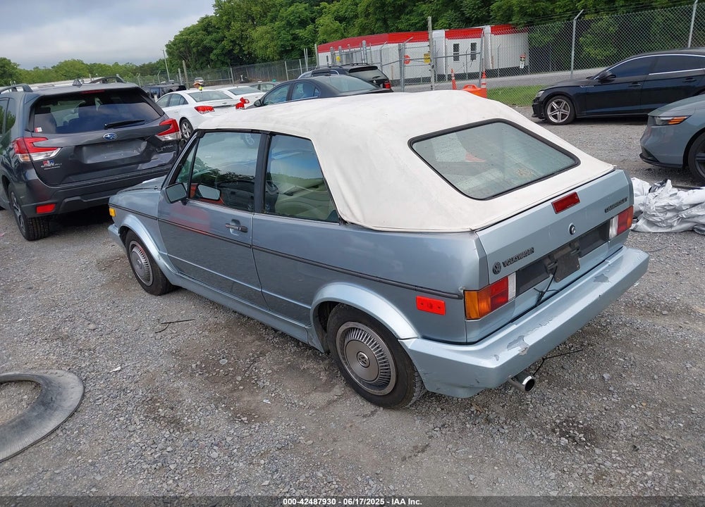 1988 VOLKSWAGEN CABRIOLET VIN: WVWCA0154JK010833