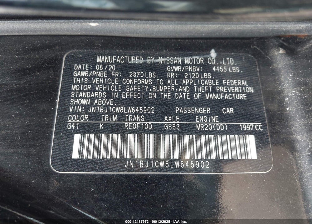 2020 NISSAN ROGUE SPORT VIN: JN1BJ1CW8LW645902