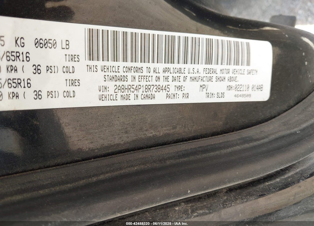 2008 CHRYSLER TOWN & COUNTRY TOURING VIN: 2A8HR54P18R738445