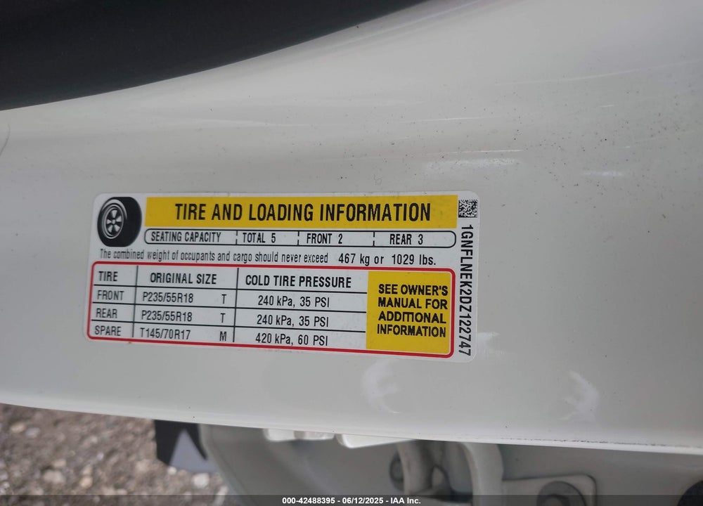 2013 CHEVROLET EQUINOX 2LT VIN: 1GNFLNEK2DZ122747