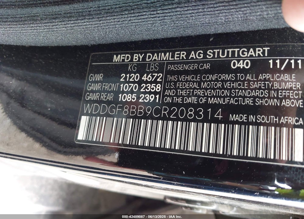 2012 MERCEDES-BENZ C 300 LUXURY 4MATIC/SPORT 4MATIC VIN: WDDGF8BB9CR208314