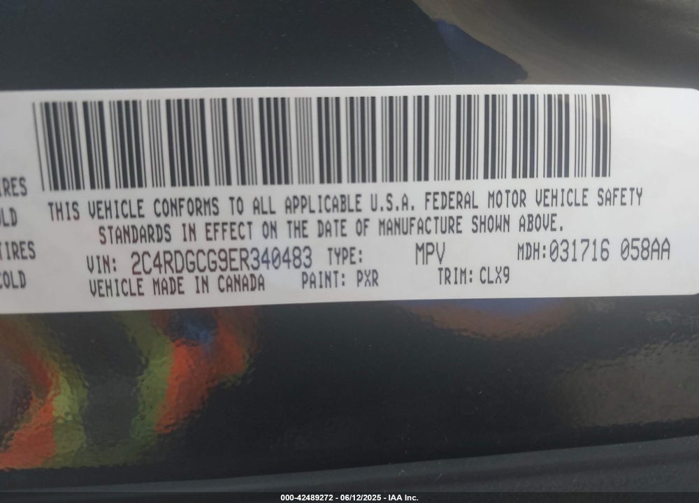 2014 DODGE GRAND CARAVAN SXT 30TH ANNIVERSARY VIN: 2C4RDGCG9ER340483